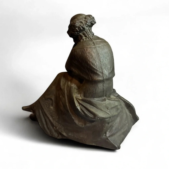 1880s Victorian Art Nouveau Sculpture of Muse with Harp - Picture 8 of 9